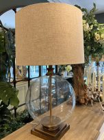 Glass-Dome-Lamp-with-Cream-Shade_1