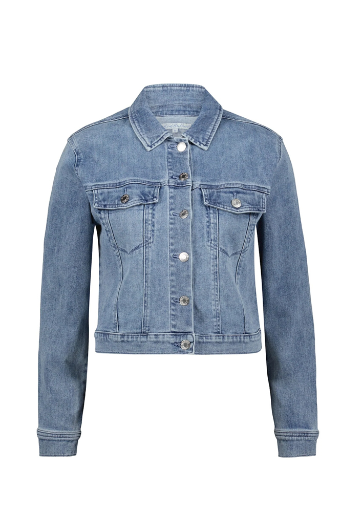 Red Button Jackie Denim Bomber