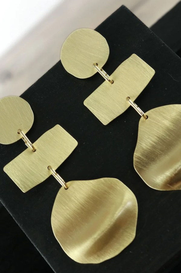 Gold Plated Adjustable Organic Earrings