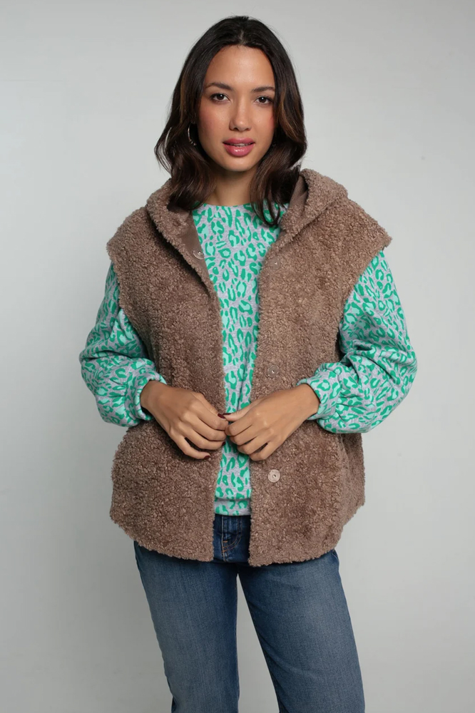Biscuit Brown Willoughby Faux Fur Gilet
