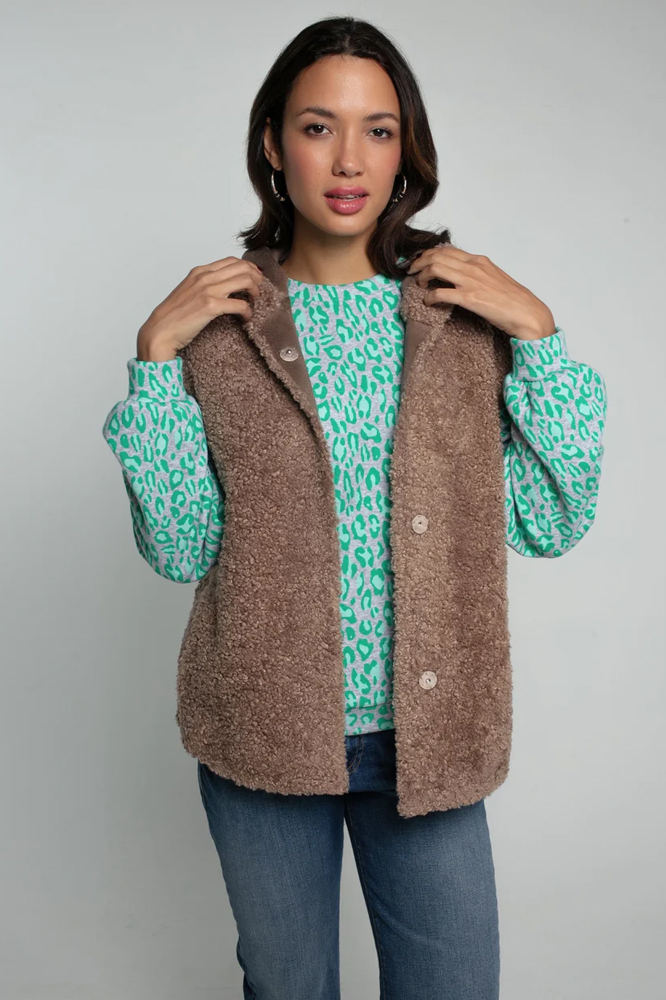 Biscuit Brown Willoughby Faux Fur Gilet